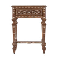 Rashmi 21 in. W Rectangular Teak & Bone In-Lay End Table by Bungalow Rose