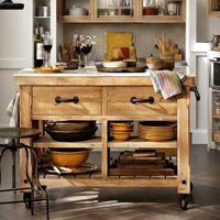 Coble Rustic Kitchen Islands with Sintered Stone Top by Gracie Oaks