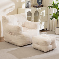 Corduroy Memory Foam bean bag Sofa With Ottoman by Trule
