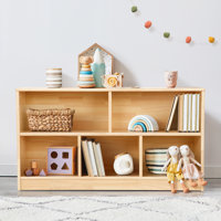 Solid Rubber Kids Bookshelf, Idael Montessori Shelf 44.6"W X 11.8"D X 23.6"H by Isabelle & Max