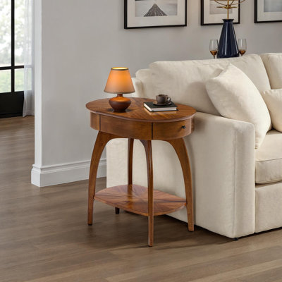 Atreu Mid-Century Modern Chairside End Table With Charging Station by Wade Logan