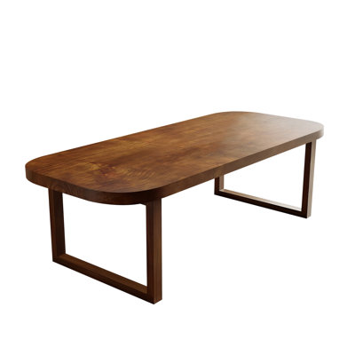 Brown classic rectangular solid wood conference table, seminar table by Winston Porter