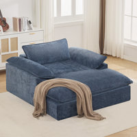 69" D Oversized Chenille Upholstered Boneless Chaise Lounge Chair, No Assembly by Ebern Designs