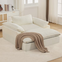 69" D Oversized Chenille Upholstered Boneless Chaise Lounge Chair, No Assembly by Ebern Designs