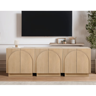 Solid Wood Arched Storage Cabinet Credenza by Hokku Designs