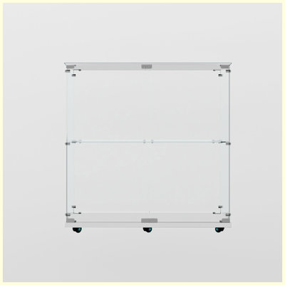 Modern Tempered Glass Display Cabinet with Bluetooth LED Light Strip by Wrought Studio