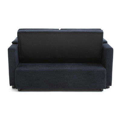 55" Velvet Two Seater Pull Out Sofa Bed, Adjustable Backrest With USB Ports, Two Side Pockets, 3 in 1 Convertible Sleeper Sofa Bed, Modern Love Seat by Everly Quinn