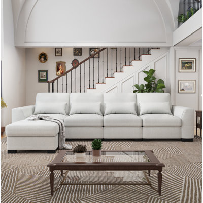 5 Piece Upholstered Sectional Sofa With Ottoman by Latitude Run