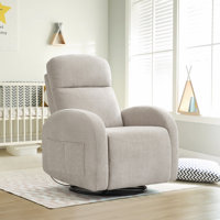 Modern Fabric Upholstered Manual Recliner with Swivel and rocker