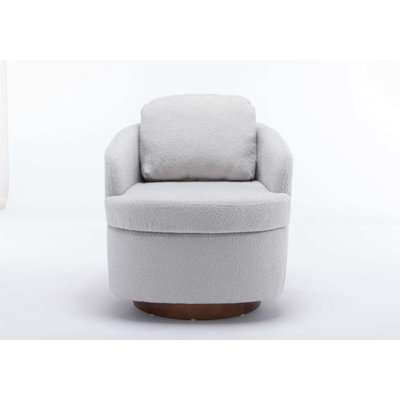 Comfortable Boucle Bevans Swivel Accent Chair with Solid Wood Frame, Perfect for Modern and Cozy Living Spaces. by Ebern Designs