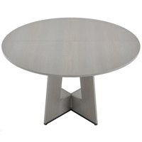 47 in Round Dining Table Wood Kitchen Table for 4-6 Person Grey (Only Table) by Ebern Designs