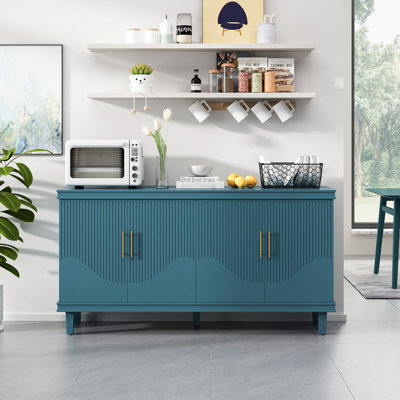 Large 4-Door Storage Cabinet with Adjustable Shelves, Perfect for Organized Living in Any Room by Corrigan Studio