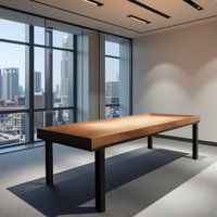 Thickened solid wood tabletop rectangular meeting by 17 Stories