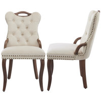 Seita American Traditional Style Vintage Velvet Dining Chairs With Copper Nailhead Trim Decoration by Ophelia & Co.