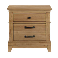 Esterel Wood 3-Drawer Nightstand, Honey Brown by Lark Manor