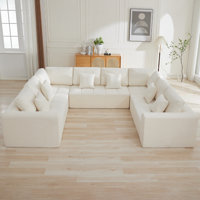 137.9’’ Oversized U-Shape Sectional Sofa, Modular Compressed Cloud Couch with Memory Foam, No Assembly Needed by Latitude Run