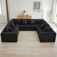 137.9’’ Oversized U-Shape Sectional Sofa, Modular Compressed Cloud Couch with Memory Foam, No Assembly Needed by Latitude Run