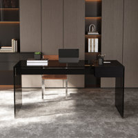 53.14" Tempered Glass Desk, Game Desk With Storage Drawer by Brayden Studio