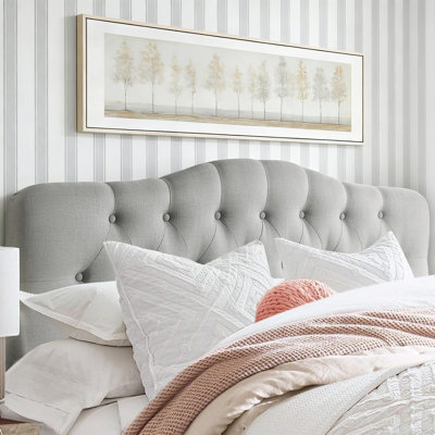 Tufted Upholstered Headboard, Solid Wood Head Board with Wood Legs, Adjustable Height Bed headboard from 34” to 43” Fabric Headboard in Modern Button by Red Barrel Studio