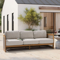 Outdoor Acacia Wood Sofa With Cushions by Bay Isle Home
