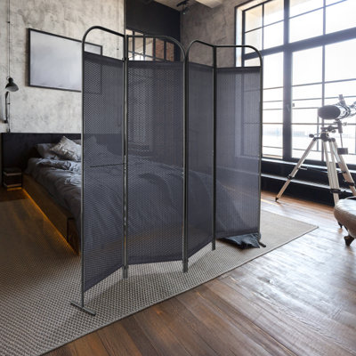 Portable Room Divider, Freestanding Folding Partition Panel, Privacy Screen for Living Room, Bedroom, Office, 68" x 71"