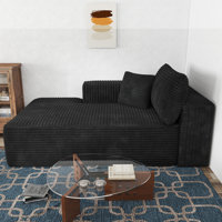 Cloudy Chaise, No Assembly Required, Modern Upholstered Corduroy Chaise With Deep Seat For Living Room Bedroom by Mercer41