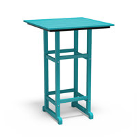 All-Weather HDPE Outdoor Bar Table – 42" Tall Square Patio Pub Table with Footrest, Weather-Resistant Faux Wood Grain Finish, Indoor/Outdoor Use by Ebern Designs