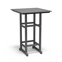 All-Weather HDPE Outdoor Bar Table – 42" Tall Square Patio Pub Table with Footrest, Weather-Resistant Faux Wood Grain Finish, Indoor/Outdoor Use by Ebern Designs