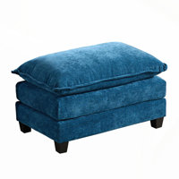 Cloud Sofa Ottoman, Modern Sectional Couch for Living Room, Bedroom, Apartment, Comfy Double Layer Cushion, Breathable Chenille Fabric by Ebern Designs