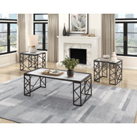 Obsidian Noir 3 Piece Living Room Table Set by Ivy Bronx