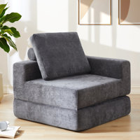 8" Thick Freestanding Folding Sofa Bed for Adults,Convertible Sleeper Chair and Pillow, Lazy Couch for Living Room/Bedroom/Guest Use/Home Office/Apar by Trule