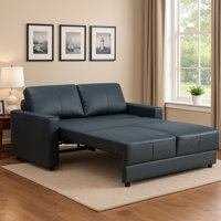 DreamLoom Italian Top Grain Leather Sleeper Sofa Bed with Memory Foam Mattress by Hokku Designs