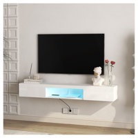 Floating TV Stand Wall Mounted with 16 Color LEDs,63" Modern TV Stand,Floating TV Cabinet Entertainment Center for 55 60 65 Inch TV, by Orren Ellis