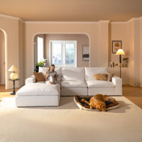 Oversized Cloud Couch, Comfy L Shaped Sectional Sofa, Extra Wide & Deep Modular Couches For Living Room, Seater With Ottoman