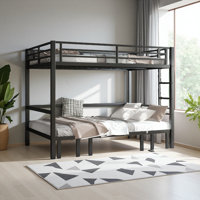 Pull-Out Bunk Bed, Lower Bunk Can Be Pulled Out In Three Sections, Top Bunk Equipped With Safety Rails by Isabelle & Max