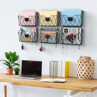Wall File Organizer,6 Pack Hanging Wire Magazine Rack by Rebrilliant