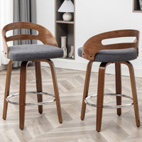 Modern Upholstered Swivel Counter & Bar Stool by George Oliver