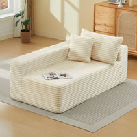 57.7 No-Assembly Faux Fur Chaise Lounge Indoor Sofa by Mercer41
