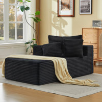 57.7 No-Assembly Faux Fur Chaise Lounge Indoor Sofa by Mercer41