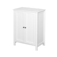 Bathroom Floor Storage Cabinet with Double Door, Adjustable Shelf, and Waterproof Design for Durable and Stylish Organization by Ophelia & Co.