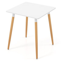 Square Dining Table Farmhouse Minimalist Dinner Table w/ Sturdy Metal Legs by George Oliver