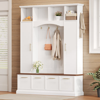 Hall Tree 59.03" Wide With Bench And Storage by Red Barrel Studio