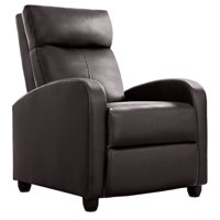 Recliner Chair For Adults, Faux Leather Small Reclining Chair Home Theater Seating by George Oliver