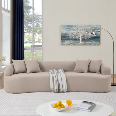 Curved Modular Sectional Sofa In Lamb