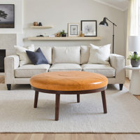 Full-Grain Genuine Italian Leather Ottoman by George Oliver