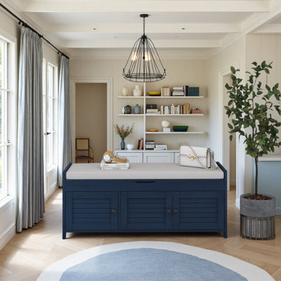Upholstered Storage Bench with 2 Cabinets by Latitude Run