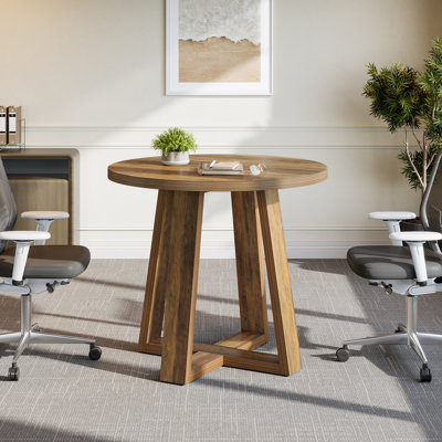 31.5-inch Small Round Conference Table by Millwood Pines