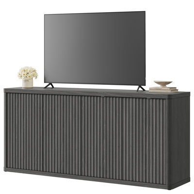 Cesiro Modern Fluted 4-Door TV Stand With Adjustable Shelves by Hokku Designs