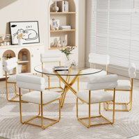 Round Glass Dining Table Set by Mercer41