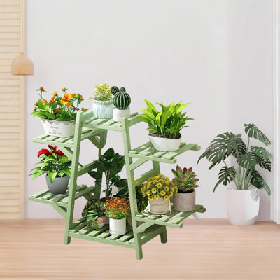 6 Tier Bamboo Plant Shelf Stand for Indoor and Outdoor by Latitude Run